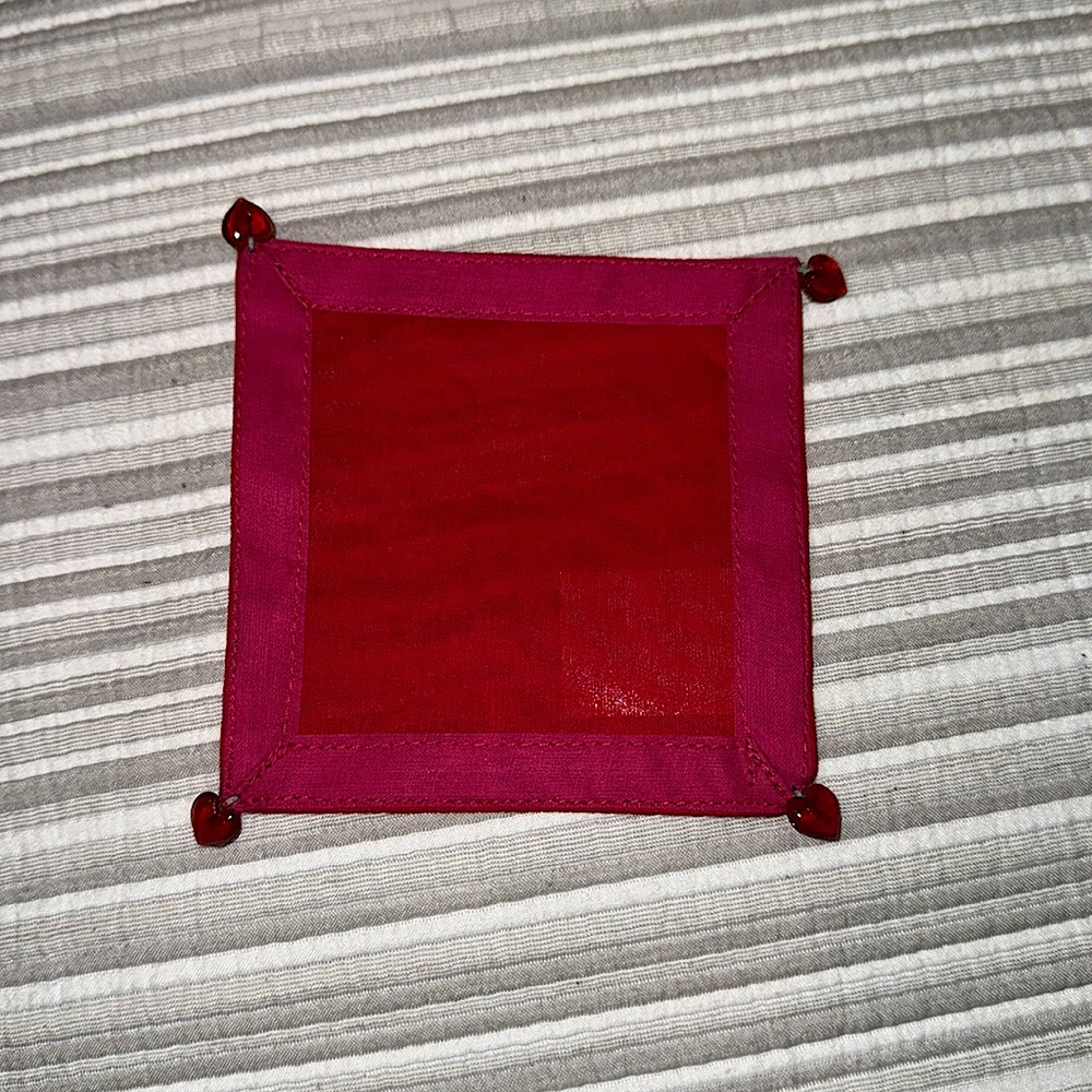 Valentine’s Day red/pink cotton coasters red heart decor on each angle